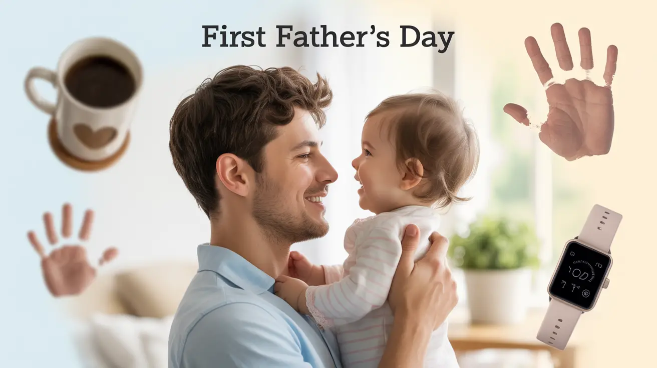 fathers holding toddler in his hands