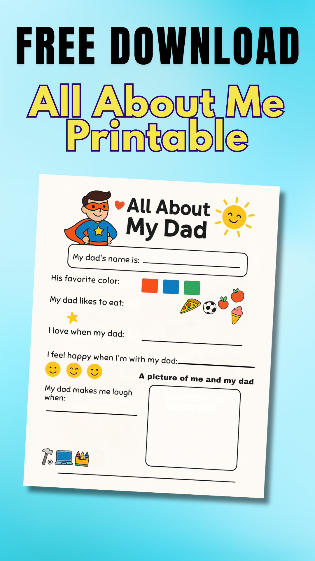 all about dad printable