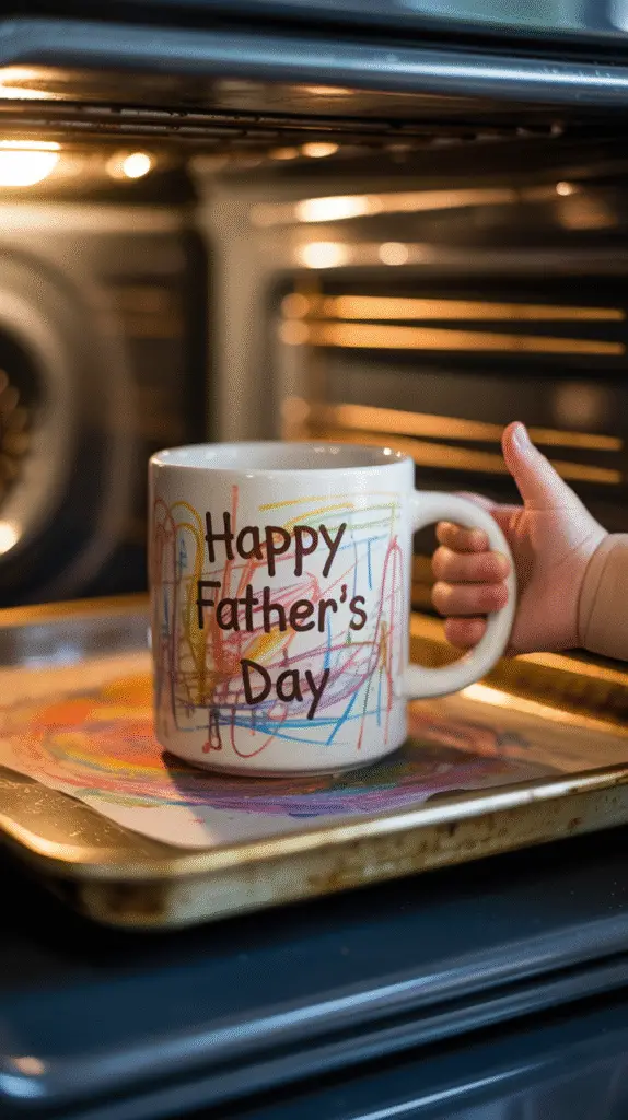 a-photograph-of-a-plain-white-ceramic-mu_dXKhD5e3RImT3I3Y2eAVPQ_ieFPaz-pSdK3-ZQ0oHftMg A plain white ceramic mug covered in colorful toddler scribbles and random doodles.