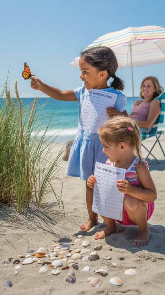 a-photograph-of-two-young-girls-on-a-sun_BlxCP2NbT9Gb7aLHS4Ay0A_DlUbMIgVS9qCEyVVsuCVlg Kids doing a sacavenger hunt on the beach