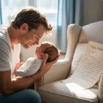daddy holing baby