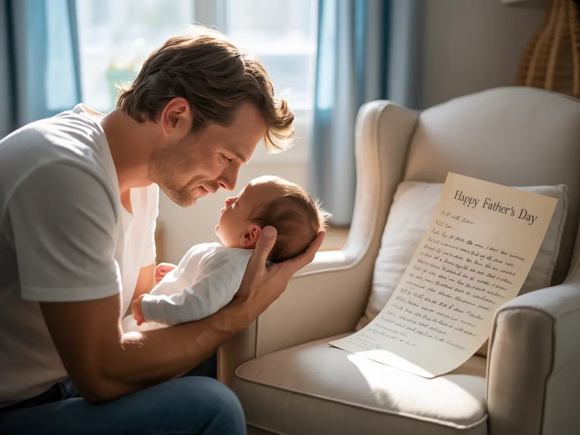 daddy holing baby