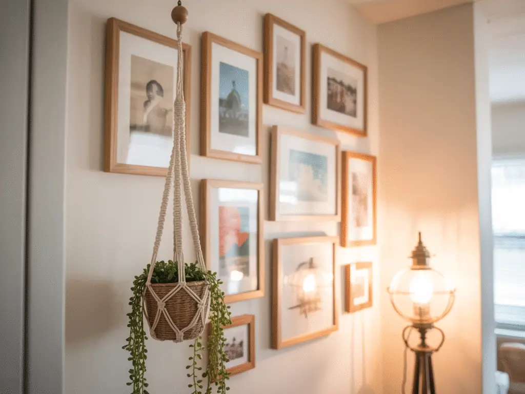 a-photograph-of-an-entryway-wall-adorned_irS0Wlm1S_eTqSfyMMEIag_oTV21ditTYO75uGed_uWrA pictures being hooked on the wall