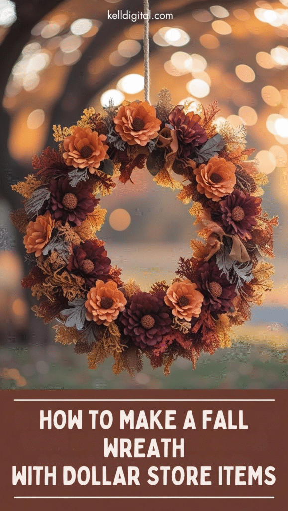 HOW TO MAKE A FALL WREATH WITH DOLLAR STORE ITEMS