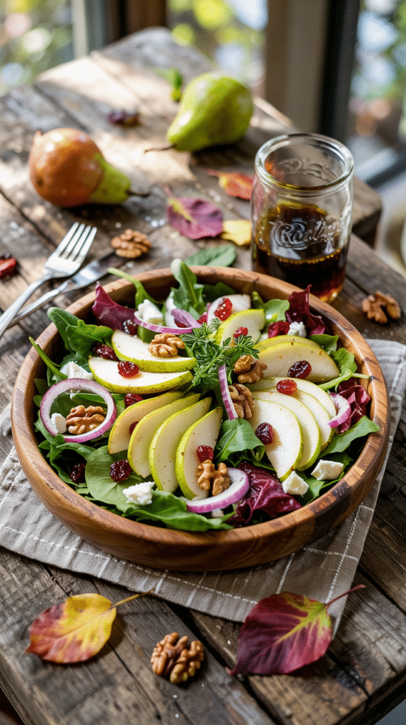 Fall Salad with Pears, Walnuts, and Feta